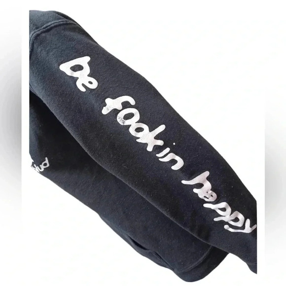 Yungblud Black Be Fookin Happy Merch Unisex Hoodie Size Small - Picture 3 of 8